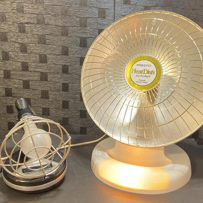 Presto HeatDish Parabolic Electric Heater (Working) and Cordomatic Lite Reel (needs Rewiring)