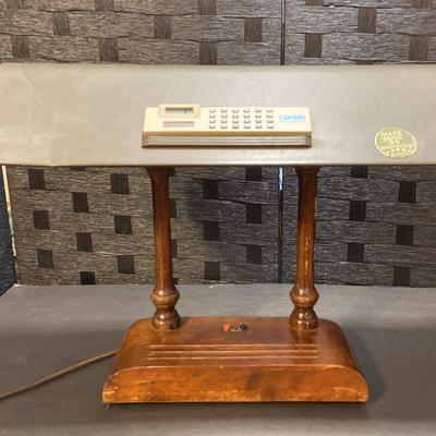Vintage Mid Century Banker's Desk Lamp W/ Calculator (needs Rewiring) 