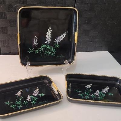 Vintage Bluebonnet Trays (set of 3)