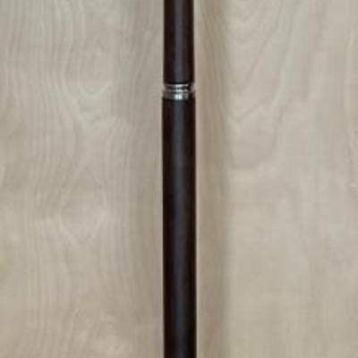 Wood And Nickel 62" Floor Lamp With Shade And Wood Finial