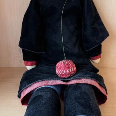 Charla Khanna Hand Made Doll From Thirteen Moons Gallery With Paperwork - Red Ball & String II