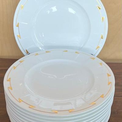 (12) Villeroy & Boch Paloma Picasso " Madison Avenue" Bone China Germany 10.5" Dinner Plates
