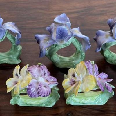 (7) Made In Phillipines Fine Bone China Napkin Rings