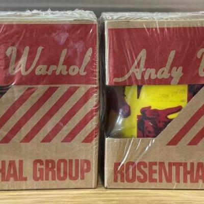 (2) New In Packaging Andy Warhol Rosenthal Cow Mugs 