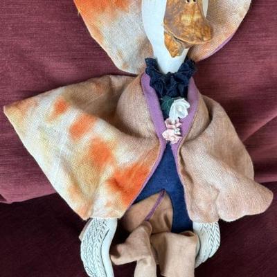 Hand Made Porcelain And Material Whimsical Duck Figurine