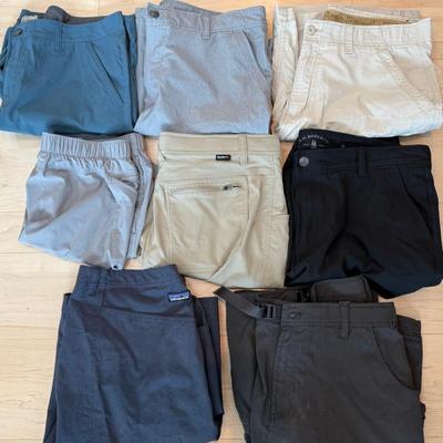 (8) Pair Of Men's Trail Shorts Size 36 - Patagonia, Gh Bass, Gerry, Wear First, Weather Proof, And More