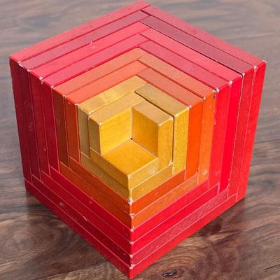 Vintage Naef Design Swiss Made 8 Piece Wood Block Toy
