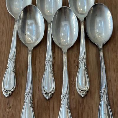 (6) International Sterling Silver Rhapsody Pattern 6" Teaspoons - 208 Grams Total