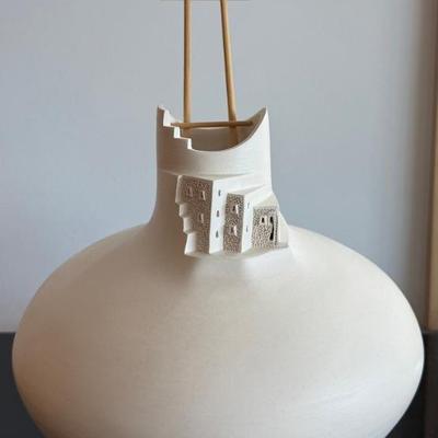 W Garcia Hand Made Pot With Wood Ladder