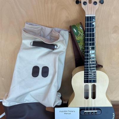 Populele U1 23-Inch Smart Ukulele With Bluetooth, LED Lights, & App Control - Strap, Carry Bag, And Manual