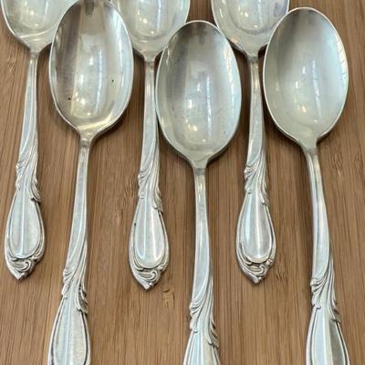(6) International Sterling Silver Rhapsody Pattern 6.75" Spoons - 272 Grams Total