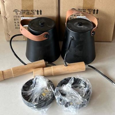 Pair Of Wooden Lantern Nordic Hanging Wall Lamps With Original Boxes And Base Plates
