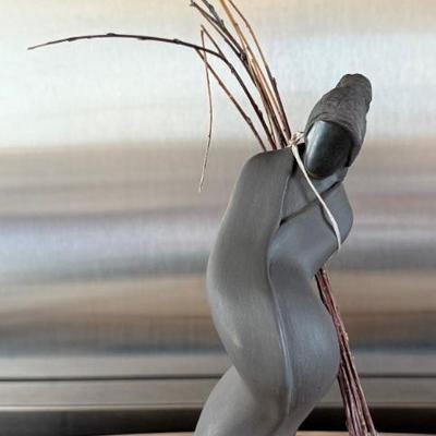 Snowbird Santa Clara Blackware Pottery Female Figurine 3-1-2007