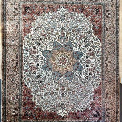 Gorgeous 109" X 141" Silk Blend Persian Hand Knotted Floral Area Rug