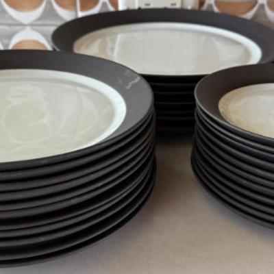 Dansk Flamestone Black & White Plate Sets 