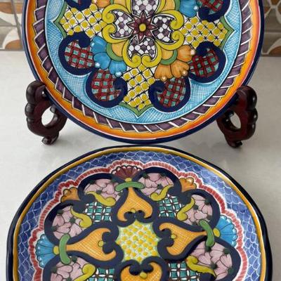 (2) Hernandez Tonala Mexico Pottery Plates