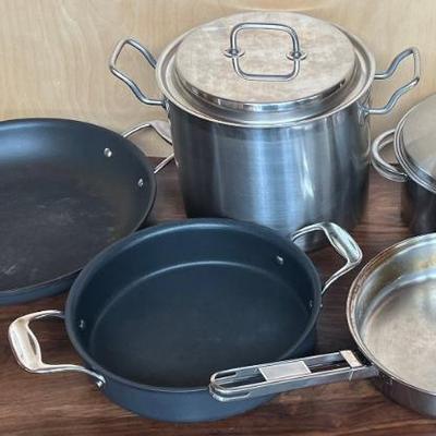 Assorted Trimontina, Bloomingdales By All-clad, And Krona Norpro Pots And Pans