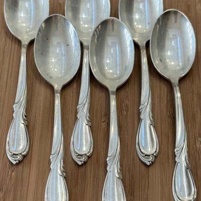 (6) International Sterling Silver Rhapsody Pattern 6" Teaspoons - 209 Grams Total