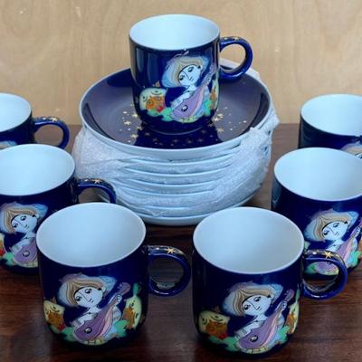 Rosenthal Studio Linie Germany Bjorn Wiinblad (7) Cups And Saucers