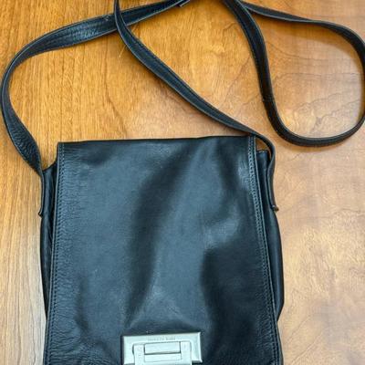 Francesco Biasia Genuine Black Leather Cross Body Bag