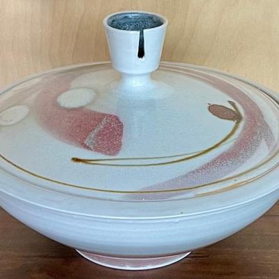 Lauren Lukens Signed Studio Pottery Lidded Serving Dish