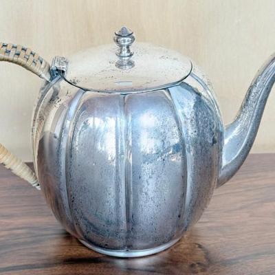 Hamilton Silver Co Sterling Silver 468 Grams Small Teapot With Woven Handle - Number 56 