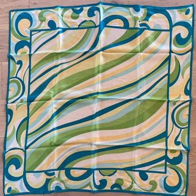 Vintage Oscar De La Renta Geometric Modern Scarf 30 X 30