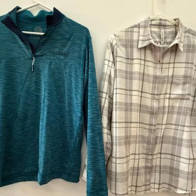 Ladies Kuhl Medium Plaid Shirt And A Full Sand Protek Medium Pull Over