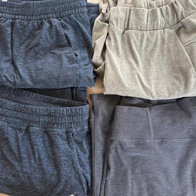 (2) Pairs Of Outdoor Voices Pants XL And L, Vuori Ladies Pants XL, And Talbots Large Sweatpants