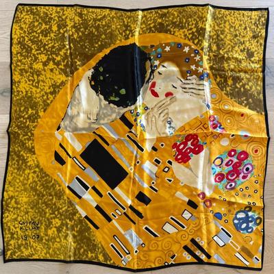 Vintage Gustav Klimpt 1907 Silk Scarf 34.5 X 34.5 