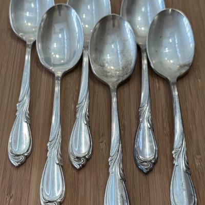 (6) International Sterling Silver Rhapsody Pattern 6.75" Spoons - 274 Grams Total