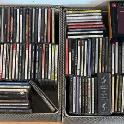 Large Lot Of Assorted CD's And Cases With (4) Silver Storage Boxes (as Is)
