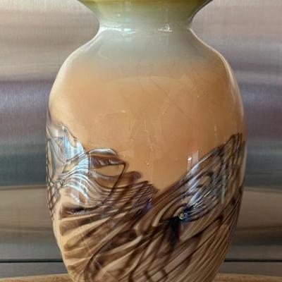 Mcdermott Glass Studio 12.5" Hand Blown Art Glass Vase