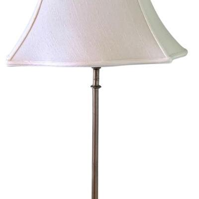 Vintage Solid Brass 38.5" Table Lamp With Silk-o-lite Shade