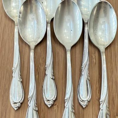 (6) International Sterling Silver Rhapsody Pattern 6" Teaspoons - 208 Grams Total