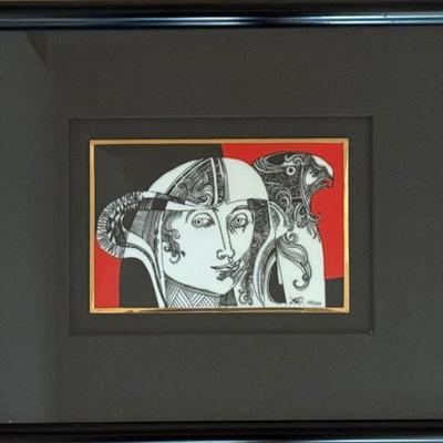 Framed Porcelain Plaque By Andre Szasz Hungarian Painter Limited Edition 289 Of 500