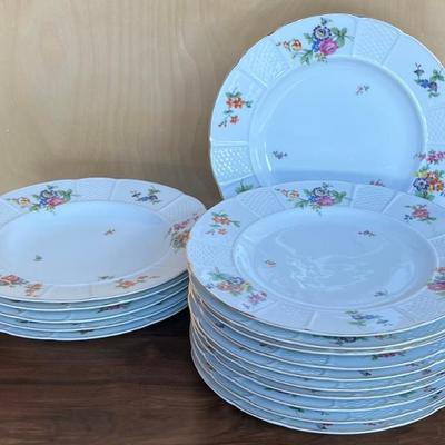 (16) Vintage Rosenthal Bavaria Continental Floral Dinner Plates And Shallow Bowls