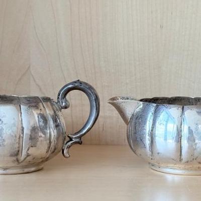 Hamilton Silver Co Sterling Silver Cream & Sugar Stamped 56x - 275 Grams 