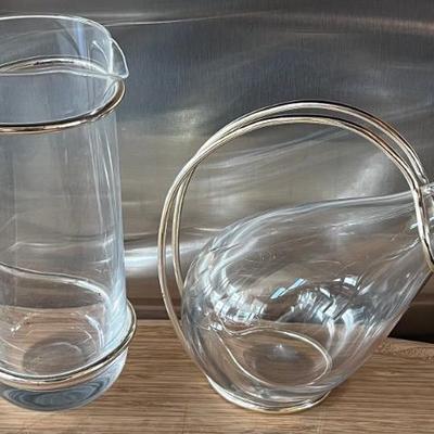(2) Tecno Art Glass Decanter And Pitcher