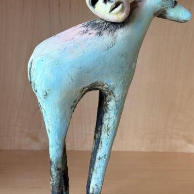 Susan Wilson Putney Vermont Pottery Horse & Face Sculpture With Original Signed Flyer