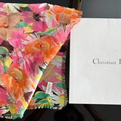 Christian Dior 100 Percent Silk Scarf In Original Box 