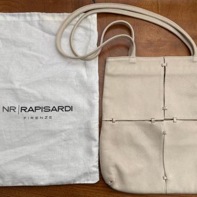 111 State Made In Italy Cream Leather Hand Bag With Original Bag