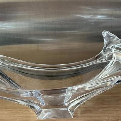 MCM Cofrac Art Verrier France Splash Crystal Art Glass Bowl Signed