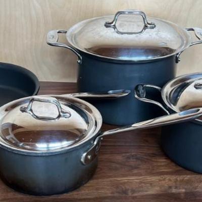Emeril All-clad 2.5 - 6 Quart Stock Pots And Sauce Pans With Lids