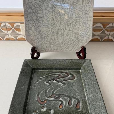 (2) Signed Pieces Of Large Studio Pottery Platters