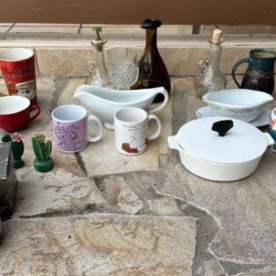 LLS060- Assorted Glassware, Salt & Pepper Shakers, Vintage Cruet and More!