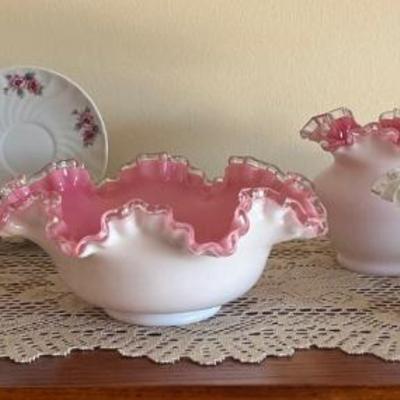 LLS016 Assorted Fenton Glass Dishes + Lynns Fine China