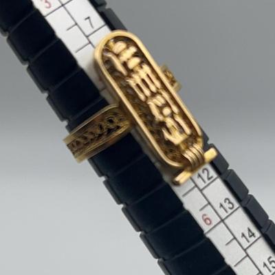 LLS151-14k Gold Egyptian Hieroglyph Ring
