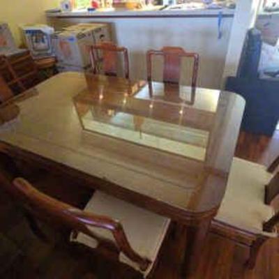 LLS116 Exquisite Chinese Rosewood (Huanghuali) Table & Six Matching Chairs