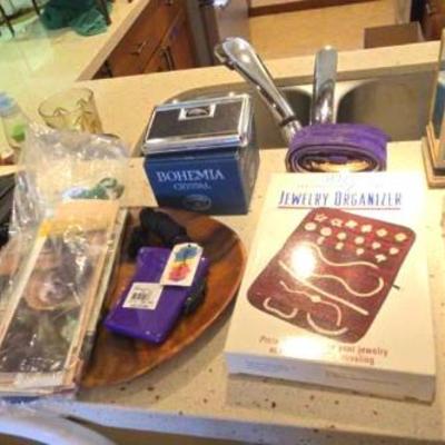LLS079 Mystery Lot - Jewelry Organizer, Passport Holder, Credit Card Purse, Wood Tray, Etc